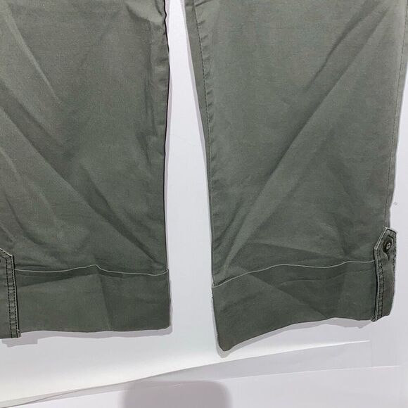 Express Women's Army Green Low Rise Cuffed Twill Cropped Capri Pants Size 0 - Picture 4 of 8
